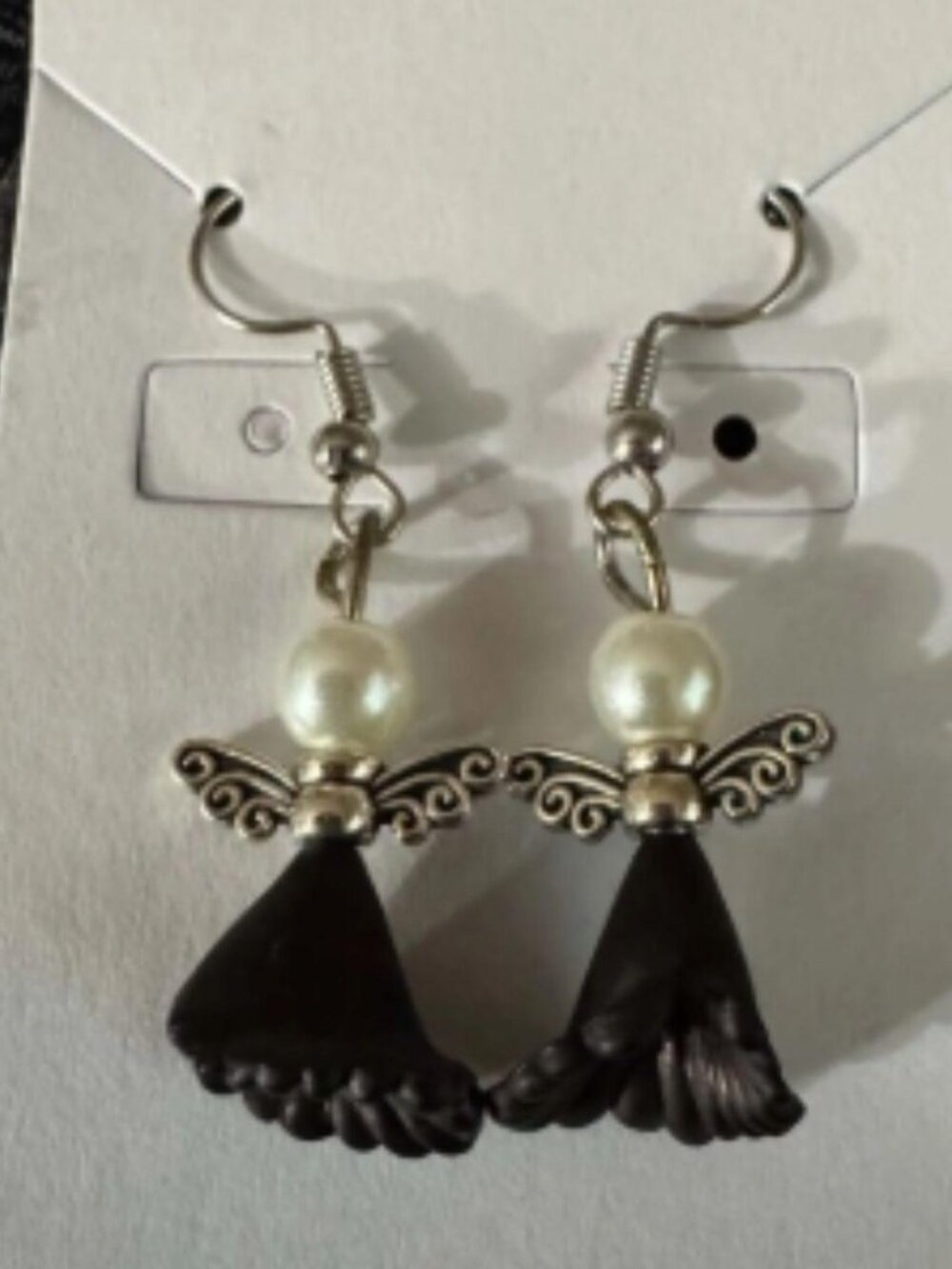 handmade angel-style dangle earrings
